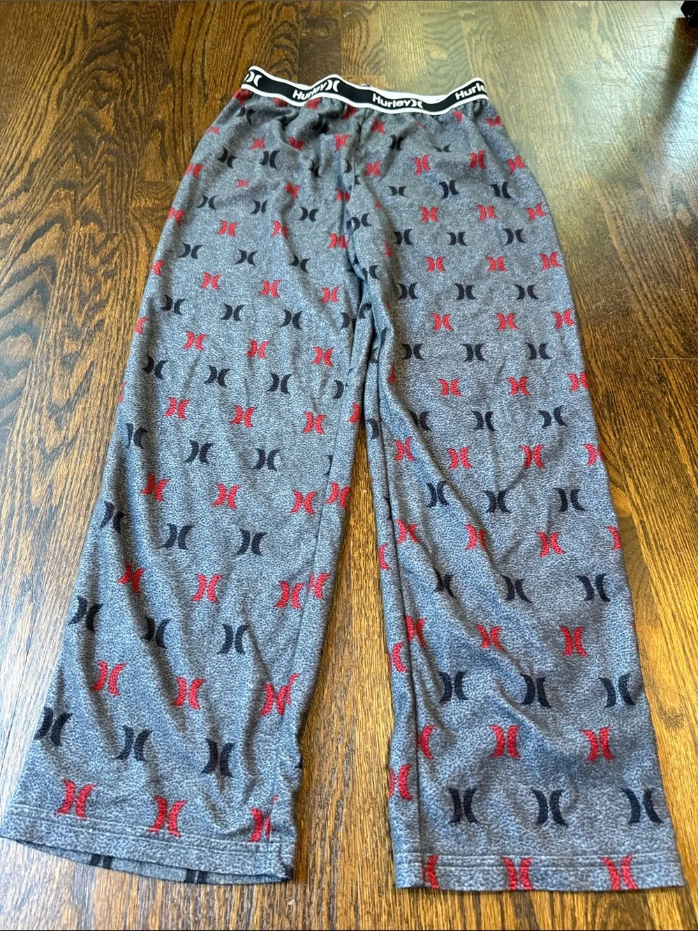 Hurley youth / boys size 12 Gray Lounge Pants with Black and Red Logo Print